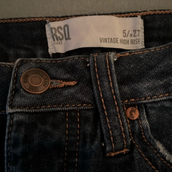 RSQ Vintage High Rise Frayed Hem Distressed Jean shorts size 5 - Picture 3 of 12